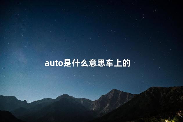 auto是什么意思车上的