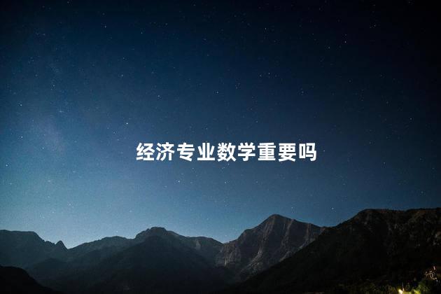 经济专业数学重要吗