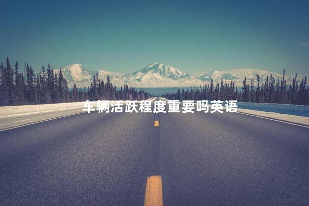 车辆活跃程度重要吗英语