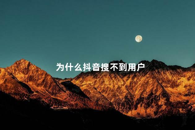 为什么抖音搜不到用户