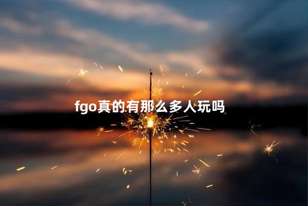 fgo真的有那么多人玩吗