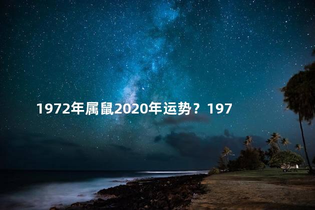 1972年属鼠2020年运势？1972年属鼠的运势预测：2020年会迎来大展宏图