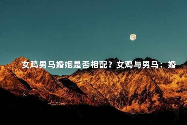 女鸡男马婚姻是否相配？女鸡与男马：婚姻上的默契还有吗？