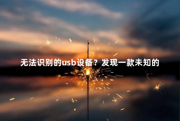 无法识别的usb设备？发现一款未知的USB设备，解析其功能与用途